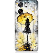 Xiaomi Mi 13T Pro Uyumlu Yağmurda Sarı Şemsiye Altında  Desenli Silikon Kılıf