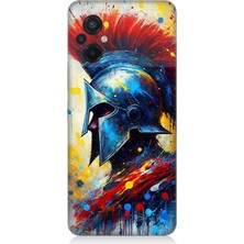 Xiaomi Poco M5 Uyumlu Kızıl Miğferli Savaşçı  Desenli Silikon Kılıf
