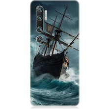 Xiaomi Mi Note 10 Uyumlu Fırtınada Eski Gemi  Desenli Silikon Kılıf