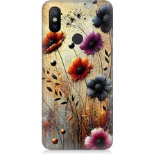 Xiaomi Mi A2 Uyumlu Rüzgarda Yalnız Çiçekler  Desenli Silikon Kılıf