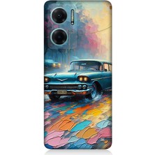 Xiaomi Redmi Note 11E Uyumlu Renkli Yol Üzerinde Araba  Desenli Silikon Kılıf