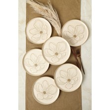 Keramika Taupe Bloom Nordıc Pasta Tabağı 22 cm 6 Adet 22529