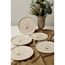 Keramika Taupe Bloom Nordıc Pasta Tabağı 22 cm 6 Adet 22529