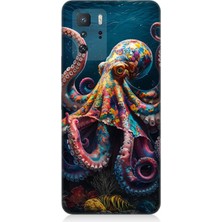 Xiaomi Poco X3 Gt Uyumlu Derinliklerde Sekiz Kol Ahtapot  Desenli Silikon Kılıf
