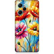 Xiaomi Poco X5 Pro Uyumlu Bahar Esintisinde Renkli Papatyalar  Desenli Silikon Kılıf