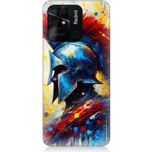 Xiaomi Redmi 10C Uyumlu Kızıl Miğferli Savaşçı  Desenli Silikon Kılıf