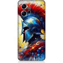 Xiaomi Redmi Note 12 Uyumlu Kızıl Miğferli Savaşçı  Desenli Silikon Kılıf