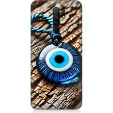 Xiaomi Redmi 9 Uyumlu Nazarlıkta Ahşap Koruma Gücü  Desenli Silikon Kılıf