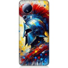 Xiaomi Mi 13 Lite Uyumlu Kızıl Miğferli Savaşçı  Desenli Silikon Kılıf