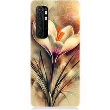 Xiaomi Mi Note 10 Lite Uyumlu Soyut Çiçek Fırça Darbesi  Desenli Silikon Kılıf