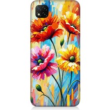 Xiaomi Redmi 9c Uyumlu Bahar Esintisinde Renkli Papatyalar  Desenli Silikon Kılıf