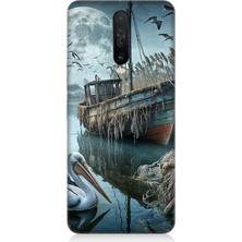 Xiaomi Redmi K30 Uyumlu Ay Işığında Eski Gemi  Desenli Silikon Kılıf