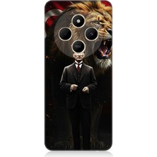 Xiaomi Redmi 14C Uyumlu Aslan ve Atatürk Gücü  Desenli Silikon Kılıf