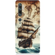 Xiaomi Mi Note 10 Uyumlu Haritada Yelkenli Macera  Desenli Silikon Kılıf