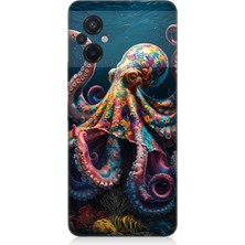Xiaomi Poco M5 Uyumlu Derinliklerde Sekiz Kol Ahtapot  Desenli Silikon Kılıf