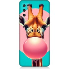 Xiaomi Redmi Note 10 5g Uyumlu Balon Sakızlı Zürafa  Desenli Silikon Kılıf