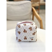 Mini Ayıcık Desenli Şeffaf Makyaj Çantası, Hafif ve Sevimli Tasarım