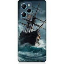 Xiaomi Poco X5 Pro Uyumlu Fırtınada Eski Gemi  Desenli Silikon Kılıf