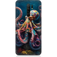 Xiaomi Redmi 9 Uyumlu Derinliklerde Sekiz Kol Ahtapot  Desenli Silikon Kılıf