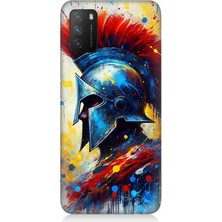 Xiaomi Poco M3 Uyumlu Kızıl Miğferli Savaşçı  Desenli Silikon Kılıf