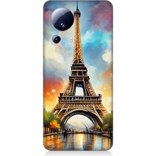 Xiaomi Mi 13 Lite Uyumlu Gün Batımı Eyfel Büyüsü  Desenli Silikon Kılıf