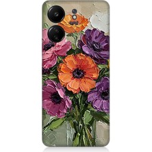 Xiaomi Redmi 13C Uyumlu Renklerle Çiçek Demeti Baharı  Desenli Silikon Kılıf