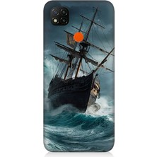 Xiaomi Redmi 9c Uyumlu Fırtınada Eski Gemi  Desenli Silikon Kılıf