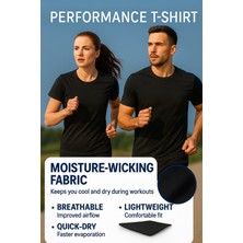 Kaelaurean Erkek Performans Spor Tişört Hızlı Kuruyan Esnek ve Dayanıklı Kumaş Nem Emici Spor T-Shirt