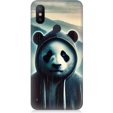 Xiaomi Mi A2 Uyumlu Kapüşonlu Panda Yalnızlığı  Desenli Silikon Kılıf