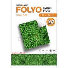 K-47 Kendinden Yapışkanlı Folyo Karo Suya Dayanıklı Mutfak Banyo Zemin Kaplama 30X30 Cm(4 Adet)