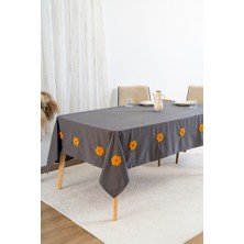 Florita Antrasit Punch Işlemeli Dertsiz Leke Tutmaz Masa Örtüsü 160X220 cm