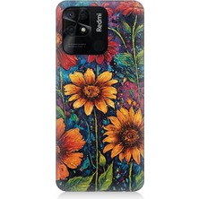 Teknomeg Xiaomi Redmi 10C Uyumlu Canlı Bahar Çiçekleri Patlaması  Desenli Silikon Kılıf