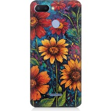 Teknomeg Xiaomi Redmi 6 Uyumlu Canlı Bahar Çiçekleri Patlaması  Desenli Silikon Kılıf