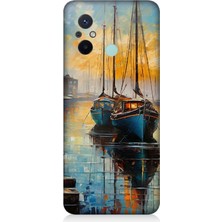 Teknomeg Xiaomi Redmi 12C Uyumlu Limanda Günbatımı Huzuru  Desenli Silikon Kılıf