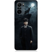 Teknomeg Xiaomi Redmi K40 Uyumlu Kurt ve Mustafa Kemal Atatürk  Desenli Silikon Kılıf