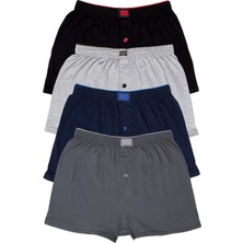 Qulat Erkek Havlu Bel Düz Boxer Çok Renkli 3XL 4'lü Paket İçeriği ile Rahat Kullanım