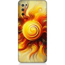 Teknomeg Xiaomi Redmi Note 10 5g Uyumlu Alev Girdabında Güneş Patlaması  Desenli Silikon Kılıf