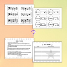 Belirtilmemiş Fa Anahtarı Melodi Eşleştirme Kartları