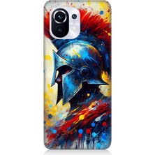 Teknomeg Xiaomi Mi 11 Pro Uyumlu Kızıl Miğferli Savaşçı  Desenli Silikon Kılıf
