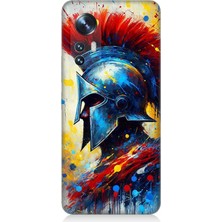 Teknomeg Xiaomi Mi 12 Uyumlu Kızıl Miğferli Savaşçı  Desenli Silikon Kılıf