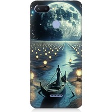 Teknomeg Xiaomi Redmi 6 Uyumlu Ay Işığında Sandal Yolculuk  Desenli Silikon Kılıf