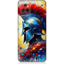 Teknomeg Xiaomi Poco F4 Uyumlu Kızıl Miğferli Savaşçı  Desenli Silikon Kılıf