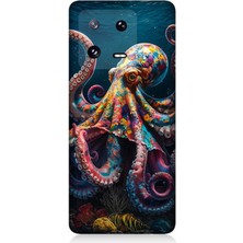 Teknomeg Xiaomi Mi 13 Uyumlu Derinliklerde Sekiz Kol Ahtapot  Desenli Silikon Kılıf