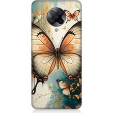 Teknomeg Xiaomi Poco F2 Pro Uyumlu Zarif Kanatlı Kelebek  Desenli Silikon Kılıf