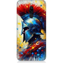 Teknomeg Xiaomi Redmi 8 Uyumlu Kızıl Miğferli Savaşçı  Desenli Silikon Kılıf