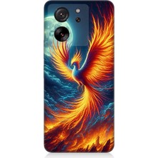 Teknomeg Xiaomi Mi 13T Pro Uyumlu Ateşle Dans Eden Anka  Desenli Silikon Kılıf