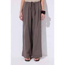 Müslin Bağlamalı Pantolon Gri