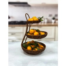 Kosava 3 Katlı Rattan Sunumluk 30/25/17 cm