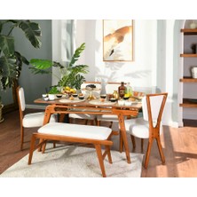 Vowturkey Palace Iskandinav Ceviz Renk 80*160 Mutfak&salon Masa TAKIMI(4S1M1B)