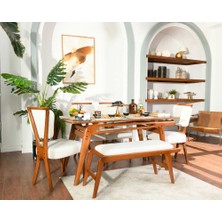 Vowturkey Palace Iskandinav Ceviz Renk 80*160 Mutfak&salon Masa TAKIMI(4S1M1B)